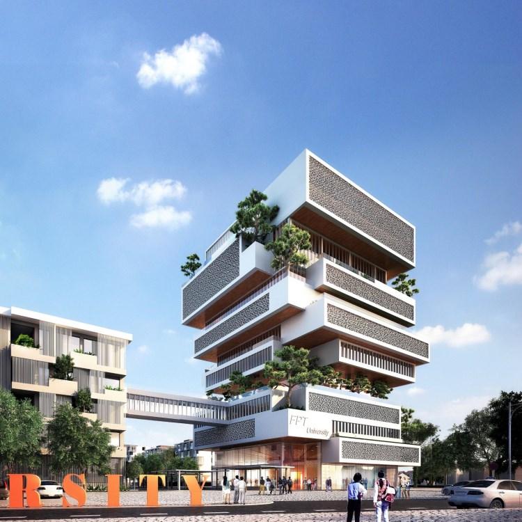 Alpha Building of FPT University Da Nang was awarded by World Architecture for its eco-friendly design