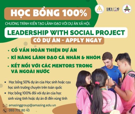 Amazing group tai tro hoc bong 100 chuong trinh leadership with social project
