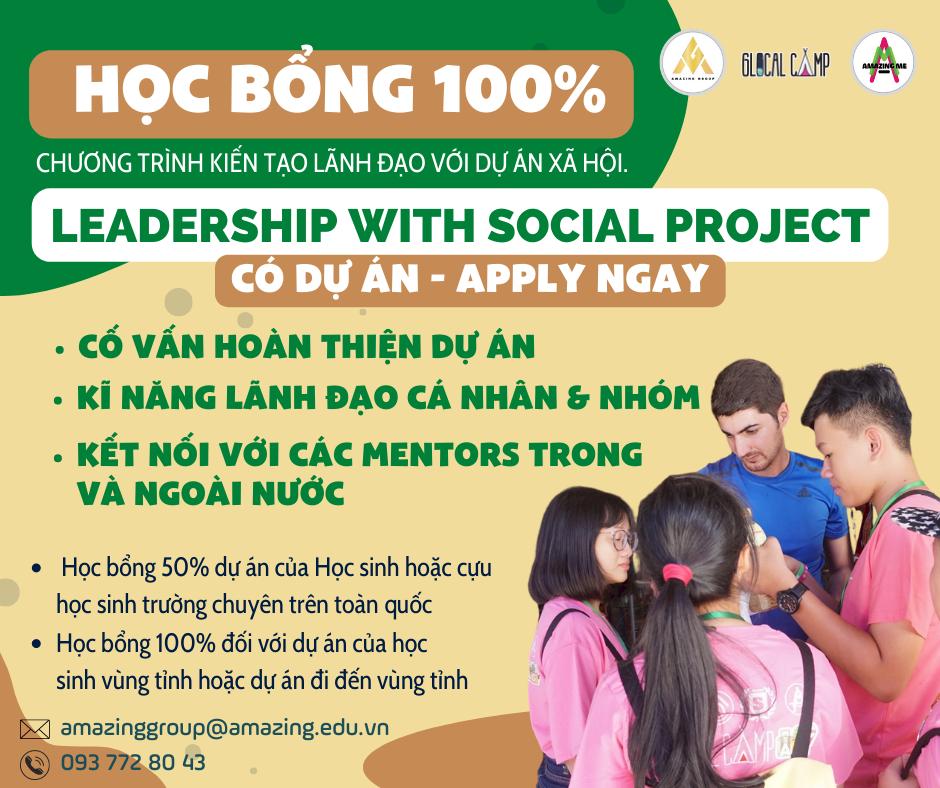 Amazing group tai tro hoc bong 100 chuong trinh leadership with social project