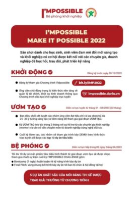Dariu foundation tai tro du an impossible be phong khoi nghiep giai thuong len den 10 trieu dong