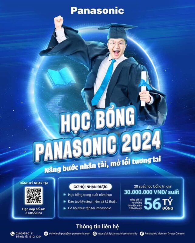 Chinh thuc mo cong dang ky hoc bong panasonic 2024 nang buoc tai nang mo loi tuong lai