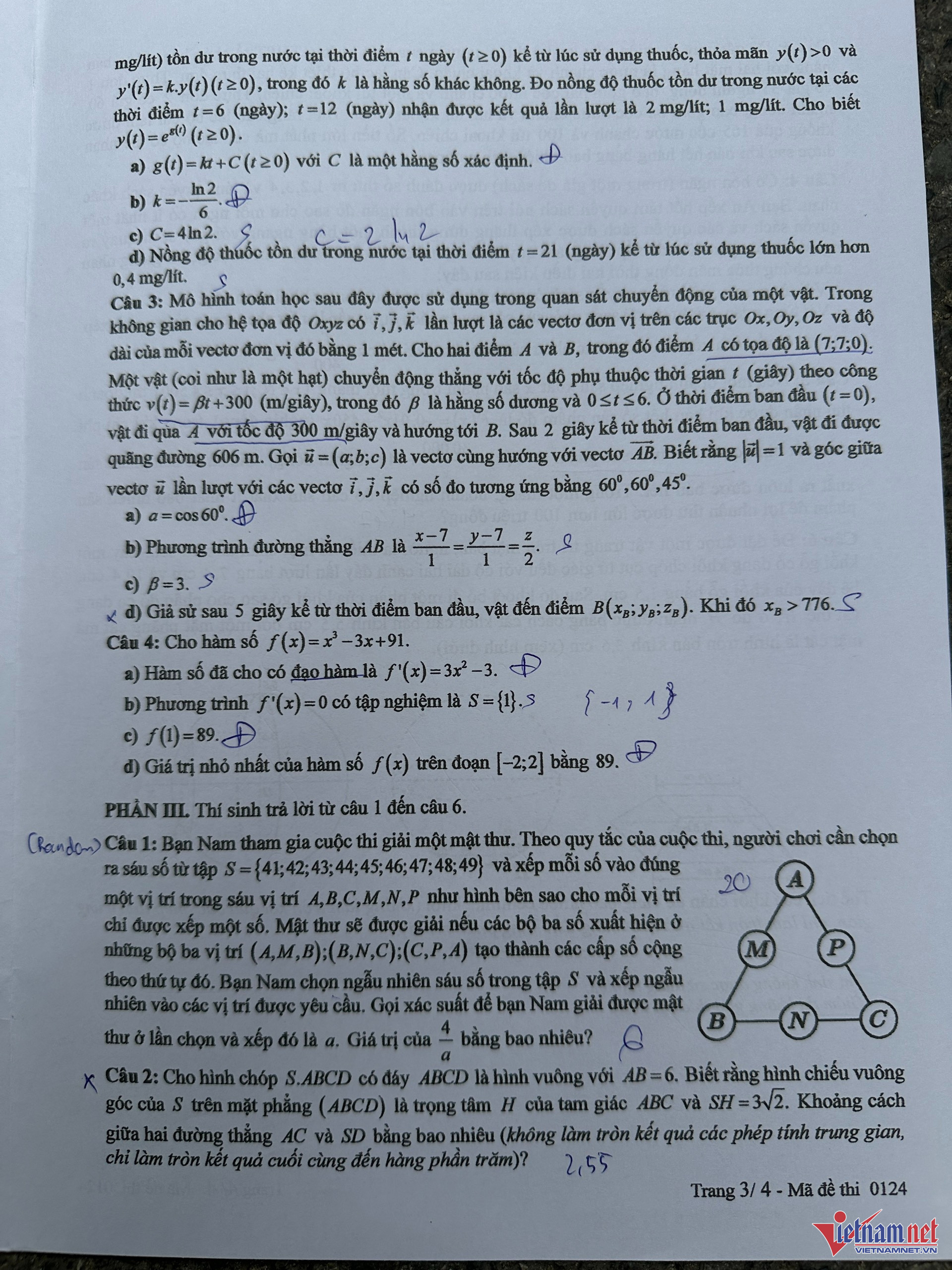 Đề thi và đáp án môn Toán kỳ thi tốt nghiệp THPT năm 2025 - Bộ Giáo dục & Đào tạo 3 3