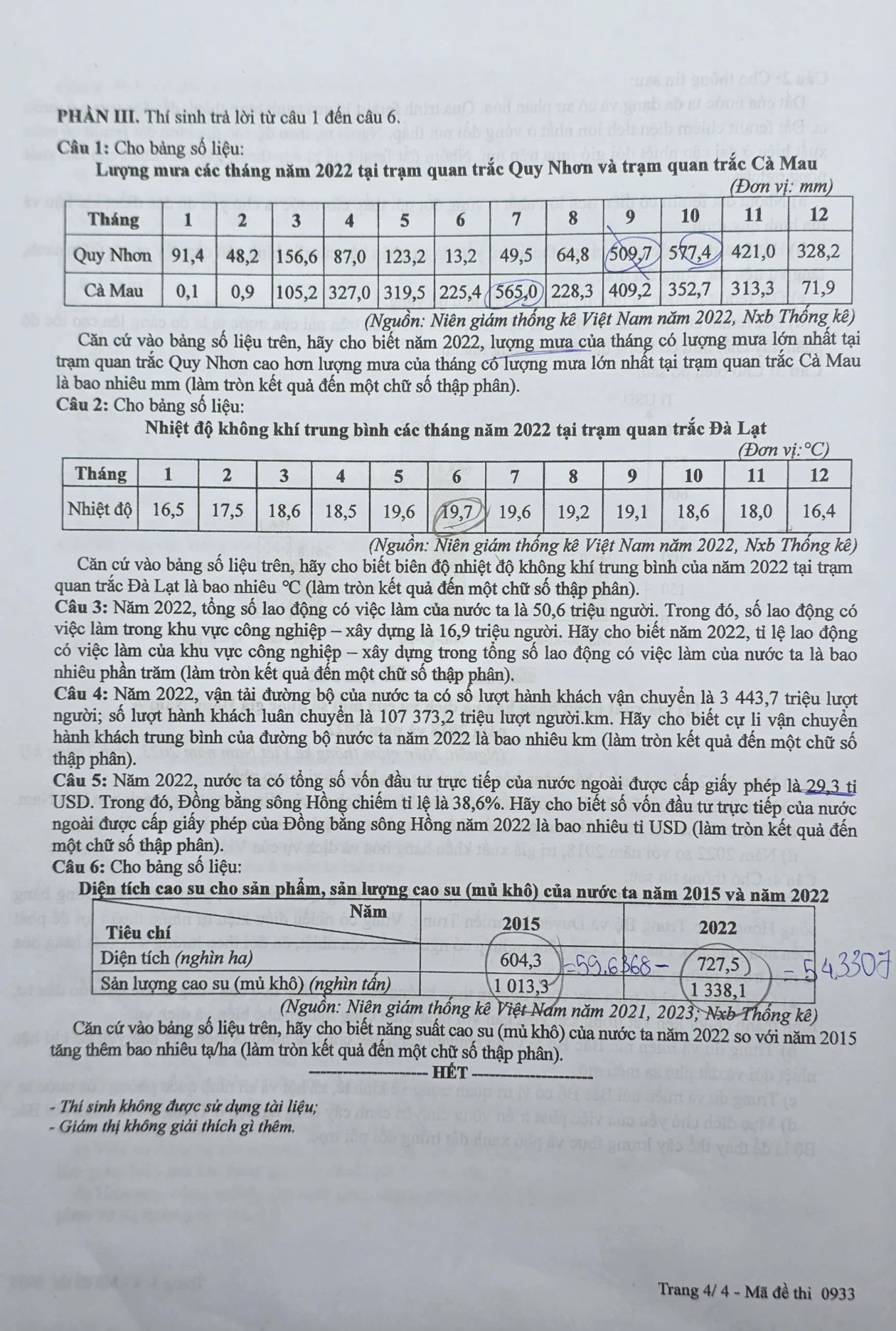 Đề thi và đáp án môn Địa lý kỳ thi tốt nghiệp THPT năm 2025 - Bộ Giáo dục & Đào tạo 4 4