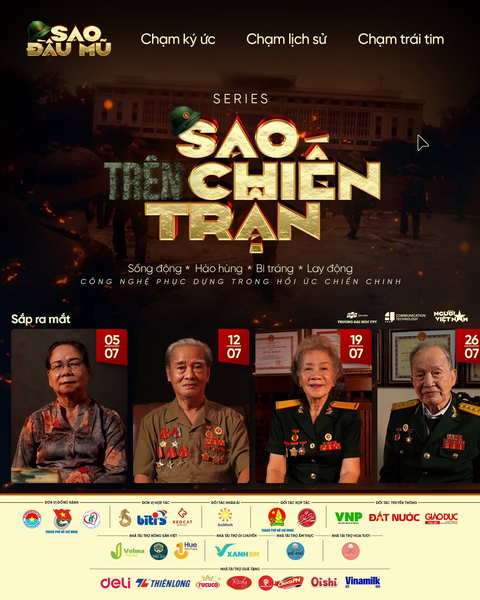 Series “Sao Trên Chiến Trận” với 4 tập là lời kể của các cựu chiến binh về một thời đất nước chìm trong bom đạn. 