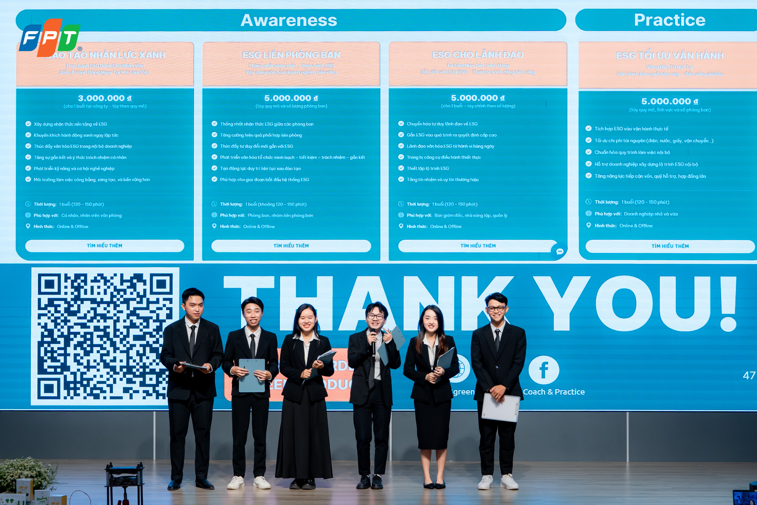 6 thành viên nhóm tại buổi bảo vệ đồ án tốt nghiệp tại Trường Đại học FPT. 