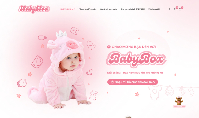 Giao diện trang web của BabyBox