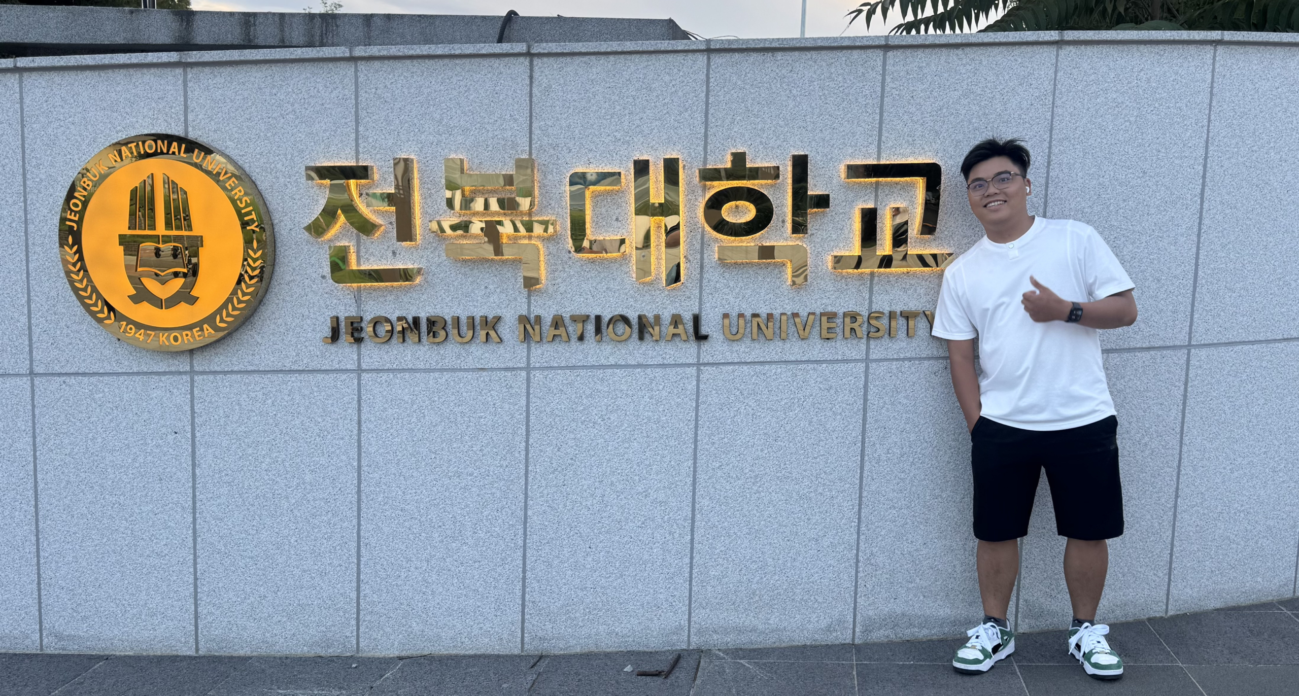 Quốc Thái hiện là nghiên cứu sinh tại Đại học Quốc gia Jeonbuk (Hàn Quốc)