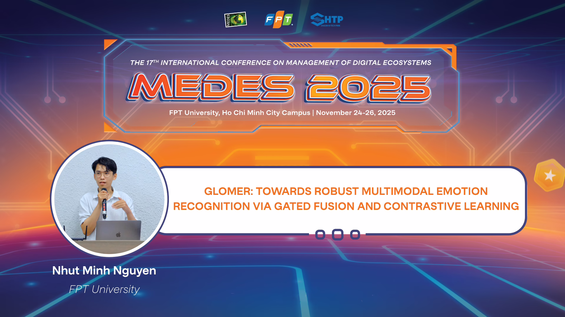 Sinh viên Nguyễn Minh Nhựt với nghiên cứu nghiên cứu “GloMER: Towards Robust Multimodal Emotion Recognition via Gated Fusion and Contrastive Learning”