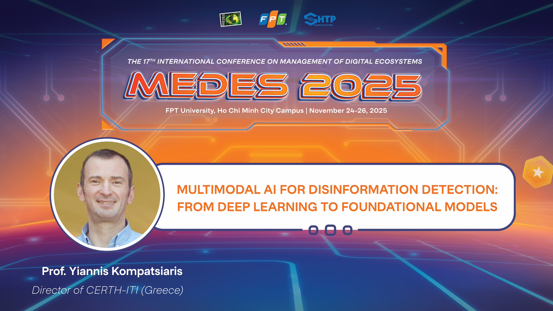 Giáo sư Yiannis Kompatsiaris sẽ trình bày nghiên cứu với chủ đề Leveraging AI and IoT to Enhance Reliability in Smart Power Systems