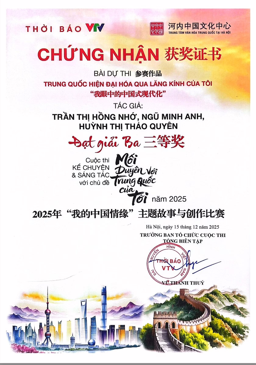 Sinh viên Đại học FPT đạt giải Ba cuộc thi Mối duyên với Trung Quốc 5 cuoc thi moi duyen voi trung quoc 4