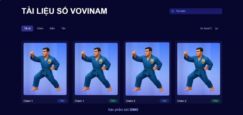 MC ảo xuất hiện trên sóng truyền hình: Dấu ấn công nghệ AI của sinh viên Trường Đại học FPT 5 Giao diện nền tảng tài liệu số hoá 3D Vovinam.