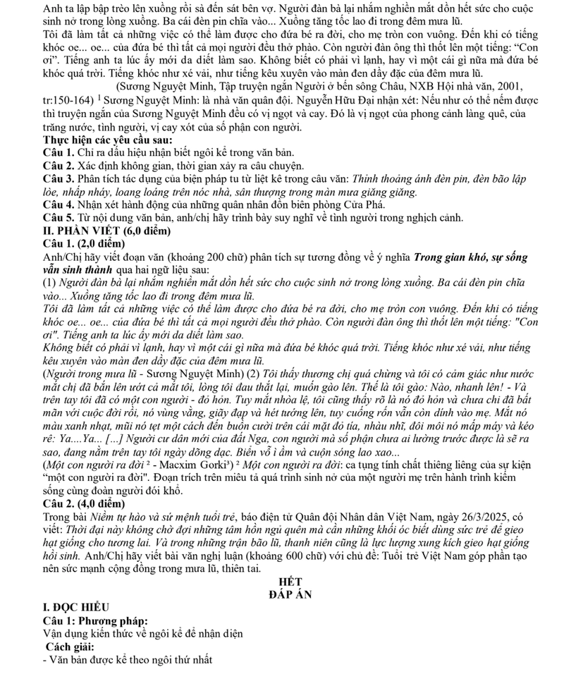 Đề thi thử THPT môn Văn Phú Thọ