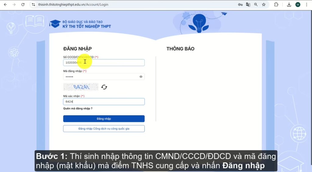 dang ky thi tot nghiep thpt 1