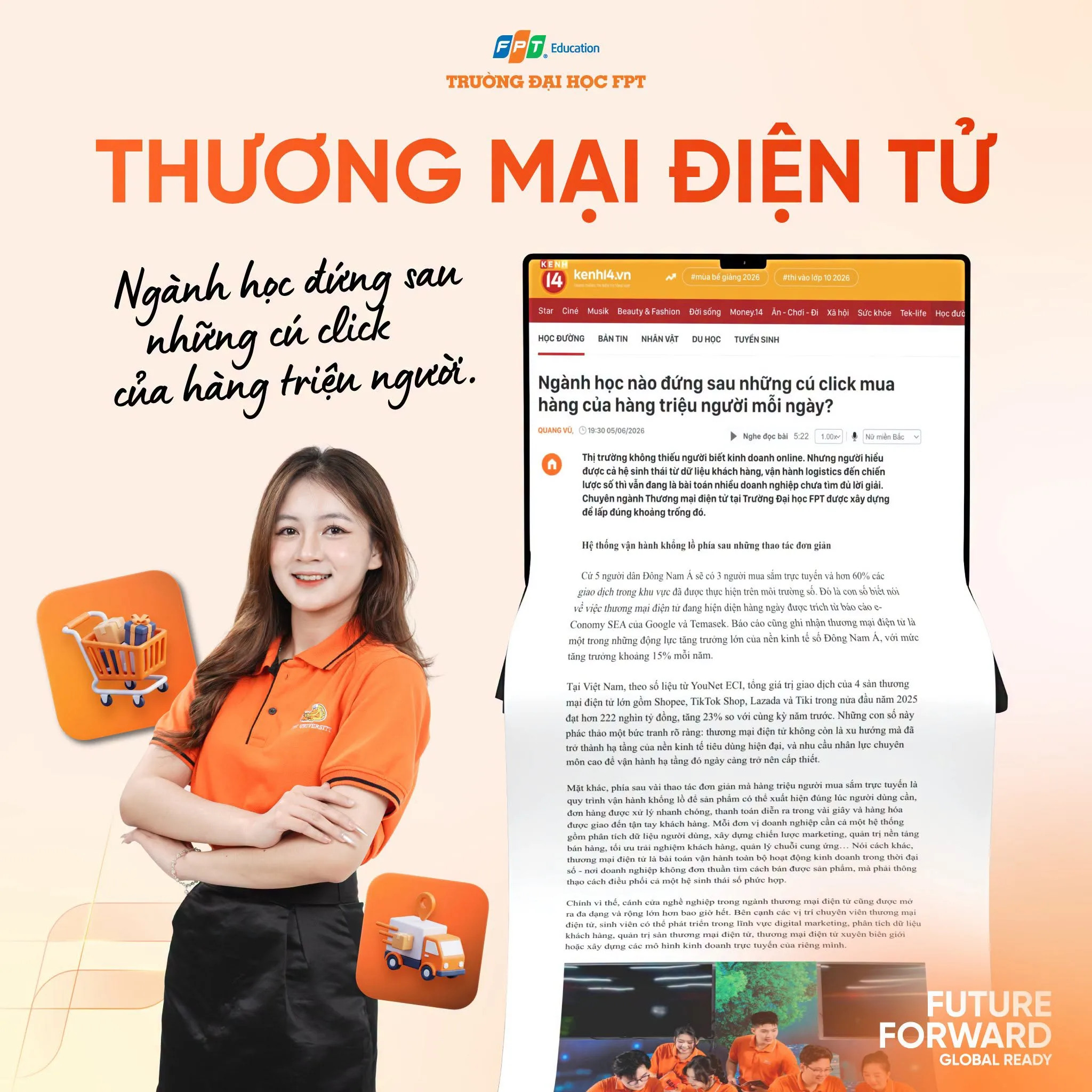 Ngành Thương mại điện tử nổi bật với sự kết hợp kết hợp của công nghệ, dữ liệu và kinh doanh số.