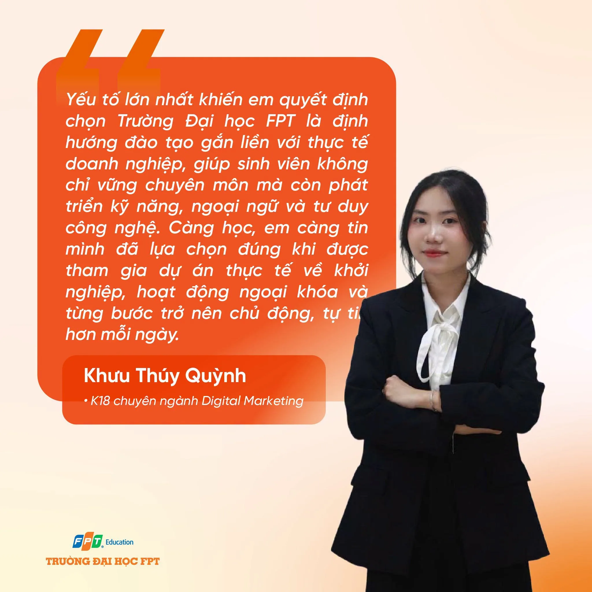 Sinh viên chia sẻ lý do lựa chọn học Marketing tại Trường Đại học FPTU